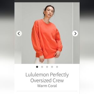 Lnwot Lululemon crewneck sweatshirt and leggings set. Warm coral color. Sz 10.
